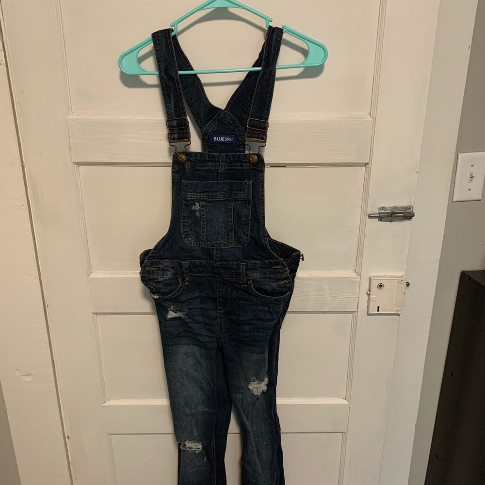 Blue jean overalls